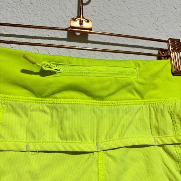 Ivivva Girls Neon Yellow Running Shorts 14 Pull On Light Wash Lined Athletic - Picture 6 of 9